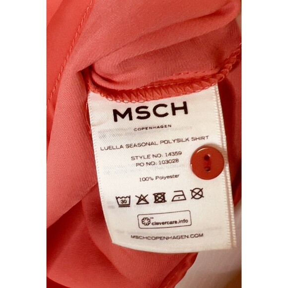 MSCH Moss Copenhagen MSCH Pullover Blouse Womens Size Small Salmon Coral Color - Picture 9 of 11